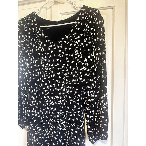 Talbots Size 16 Dress Belted Black Long Sleeve Office Church Party Stretch - Picture 3 of 12